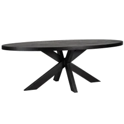 Ovale Eettafel Watson Eiken, kleur Zwart