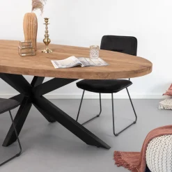 Ovale Eettafel Yannick Mango met staal