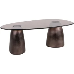 Ovale Salontafel Hayden Glas, 128 x 69cm