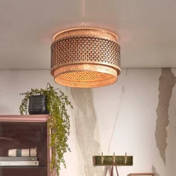 Plafondlamp Bhutan Bamboe, kleur Naturel/Zwart