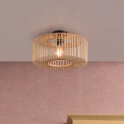 Plafondlamp Bromo Rond, Bamboe