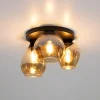 Plafondlamp Jenney Amber glas, 3-lamps
