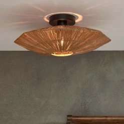 Plafondlamp Panama Raffia, kleur Bruin