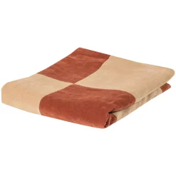 Plaid Zena 130 x 170cm, kleur Roestbruin/Beige