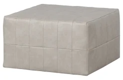 Poef Patchwork Lederlook, kleur Naturel