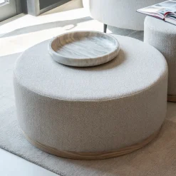 Poef/Salontafel Avah Bouclé, 80cm