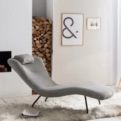 Relaxfauteuil Cathy Rib, kleur Lichtgrijs