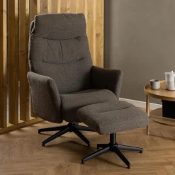 Relaxfauteuil Talisha Met voetenbank, Bouclé