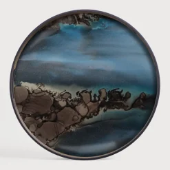 Rond Dienblad Linear Flow kleur Slate