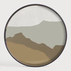 Rond Dienblad Wabi Sabi 48cm, kleur Zand