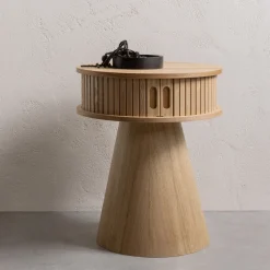 Rond Nachtkastje Karri Populierenhout, 38cm