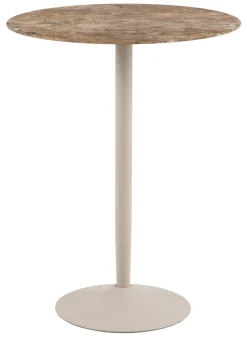 Ronde Bartafel Tempest Keramiek met marmerlook, 80cm, kleur Bruin/Grijs