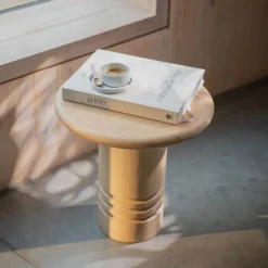 Ronde Bijzettafel Chunk Eiken, 45cm