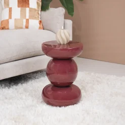 Ronde Bijzettafel Dex 33cm, kleur Maroon