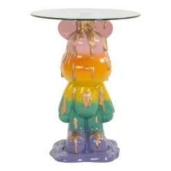 Ronde Bijzettafel Ebba Glas, 48cm