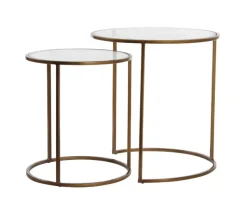 Ronde Bijzettafel Ferati Glas, Set van 2 stuks