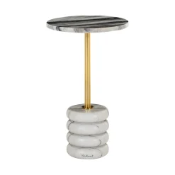 Ronde Bijzettafel Isolde Marmer, 33cm