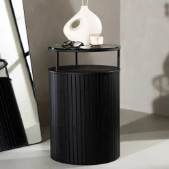 Ronde Bijzettafel Jilliam Glas, 37cm