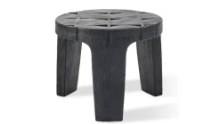 Ronde Bijzettafel Kartano Gebrand hout, 56cm