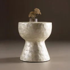 Ronde Bijzettafel Leeann Capiz, 40cm