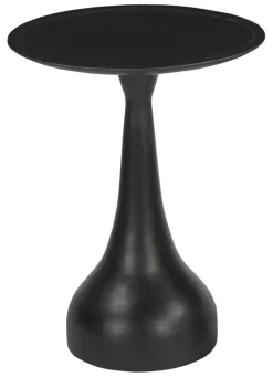 Ronde Bijzettafel Macio Mangohout, kleur Zwart