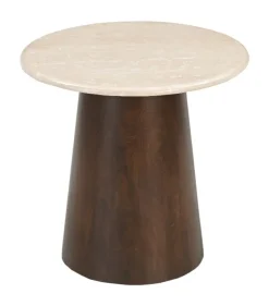 Ronde Bijzettafel Margred Marmer en mangohout, 45cm