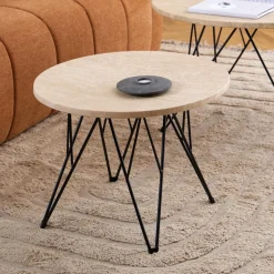 Ronde Bijzettafel Nadia Marmer, 55cm