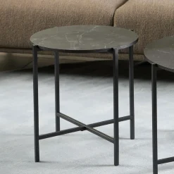 Ronde Bijzettafel Natally Marmerlook, 40cm