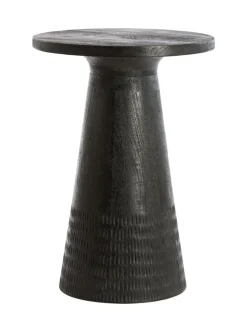 Ronde Bijzettafel Paxos Mangohout, kleur Zwart