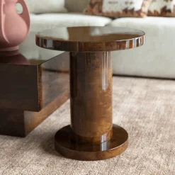 Ronde Bijzettafel Quinn Eucalyptushout, 46cm