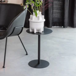 Ronde Bijzettafel Snow Staal, 35cm, kleur Zwart