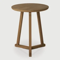 Ronde Bijzettafel Tripod Hout, 46cm
