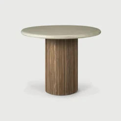 Ronde Bistrotafel Roller Max Beton en teakhout, 90cm