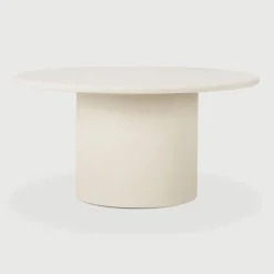 Ronde Bistrotafel/Eetafel Elements Microcement, kleur Off White