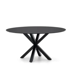Ronde Eettafel Argo Glas, kleur Zwart