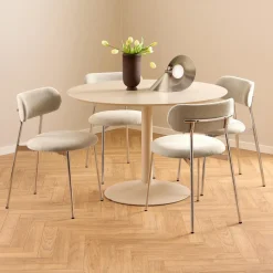 Ronde Eettafel Ibiza 110cm, kleur Beige