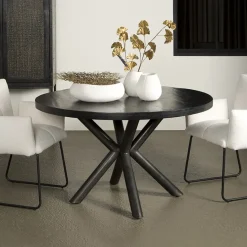 Ronde Eettafel Joshua Mangohout, ø130cm, kleur Zwart