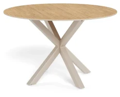 Ronde Eettafel Line Keramiek met eikenlook, 119cm