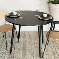 Ronde Eettafel Memo Eikenhout, kleur Zwart