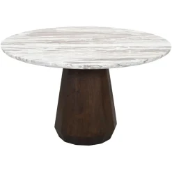 Ronde Eettafel Oberoy Marmer en mangohout, 130cm