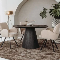 Ronde Eettafel Premana Mangohout, kleur Zwart