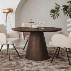 Ronde Eettafel Premana Mangohout, kleur Bruin