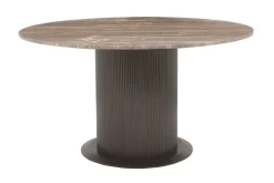 Ronde Eettafel Russo Travertin en brass, 140cm