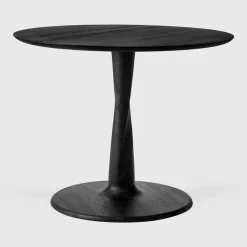 Ronde Lage Bistrotafel Torsion Eikenhout, kleur Zwart