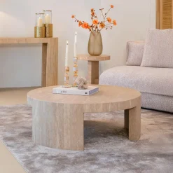 Ronde Salontafel Biltmore Travertin, 100cm