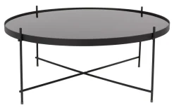 Ronde Salontafel Cupid Glas, kleur Zwart