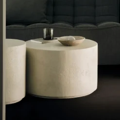 Ronde Salontafel Elements Microcement, kleur Off White