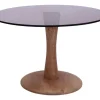 Ronde Salontafel Faye Glas en mangohout