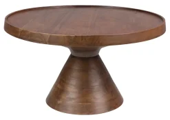 Ronde Salontafel Floss Acaciahout, 60cm, kleur Walnoot