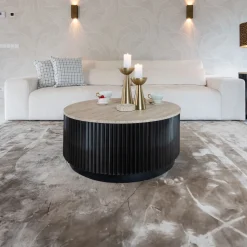 Ronde Salontafel Hampton Travertin, 90cm